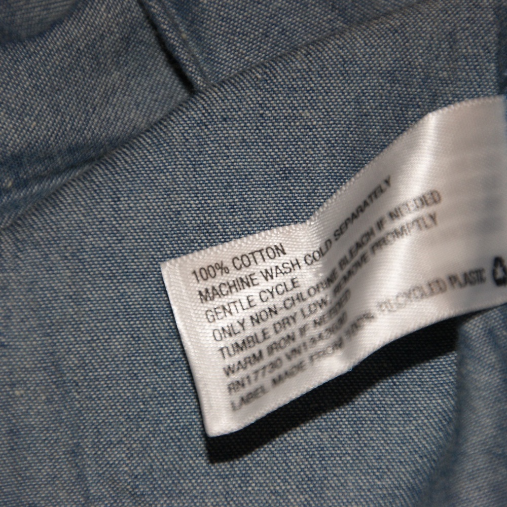 New UNIVERSAL THREAD Chambray Peplum Blouse NWT A8 - Picture 7 of 8